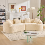 Beige Curved Compressed Sofa