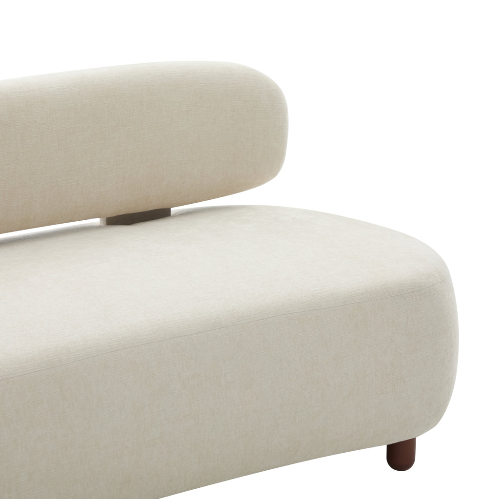 Lunara 66 in. Modern Curved Upholstered Chenille Sofa