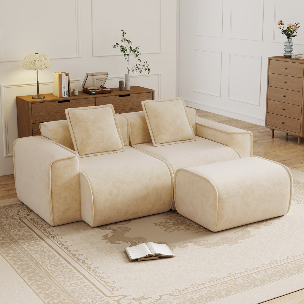 Streamlined Design Modular 2-Seat L Shape Sectional Sofa