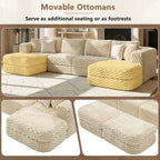 Modular Sectional Sofa 135.4" - Boneless Couch with Ottomans