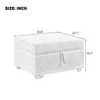 Movable Storage Ottoman - 26.6" Chenille Footrest