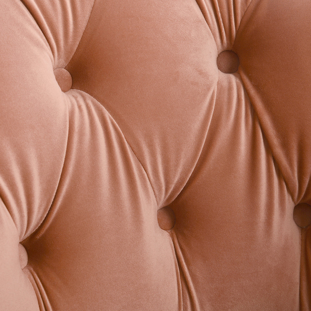 Katherine Tufted Accent Chair, Peach Velvet