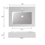Integrated Solid Surface Basin - Glossy White