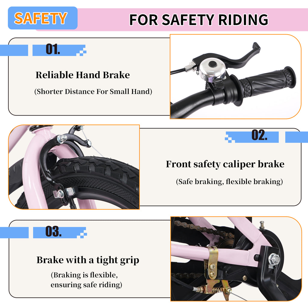 16 Inch Kids Bike – High Carbon Steel Frame & Adjustable Seat