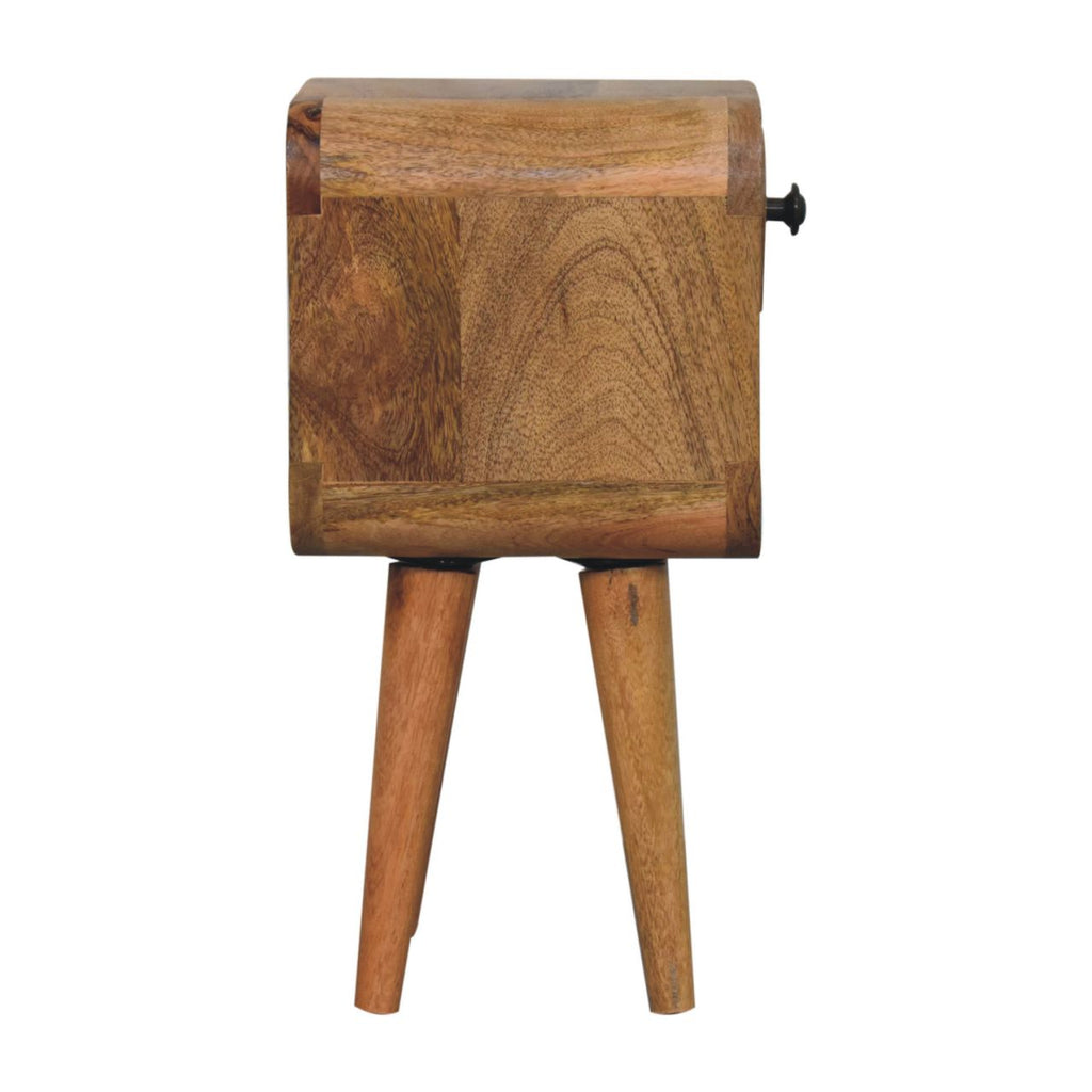 Solid Wood Extra Mini Oak-ish Curve Lower Bedside