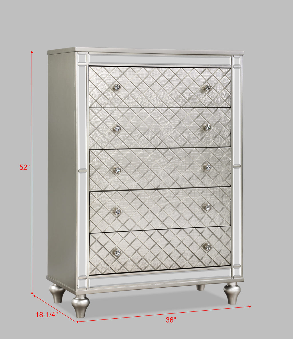 Glam 5-Drawer Bedroom Chest