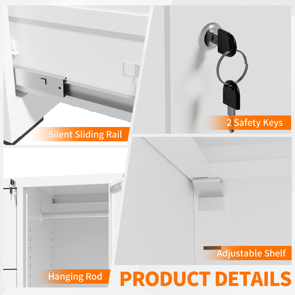 Metal Storage Vertical Filing Cabinet with Lock