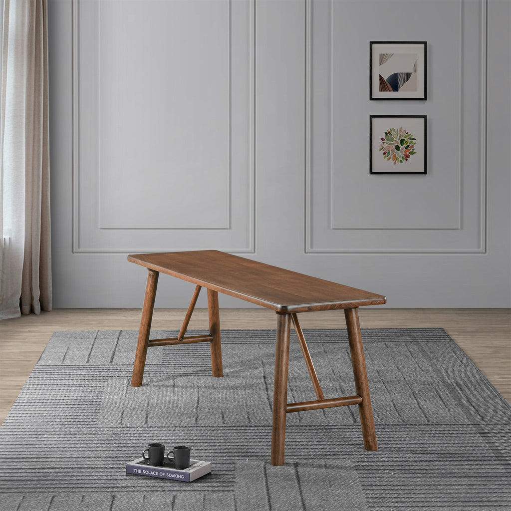 Versatile Solid Wood Molly Bench with Mid-Century Design