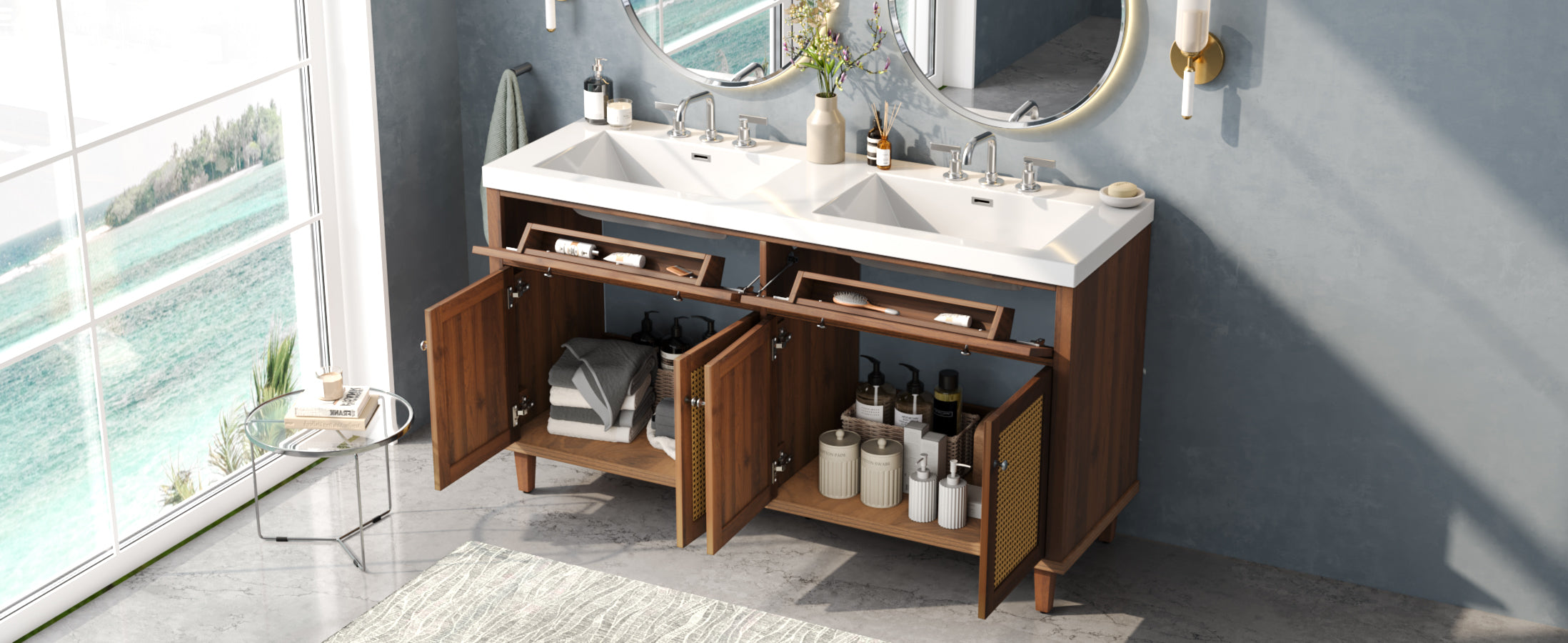 60 Inch Bathroom Vanity with Double Sink