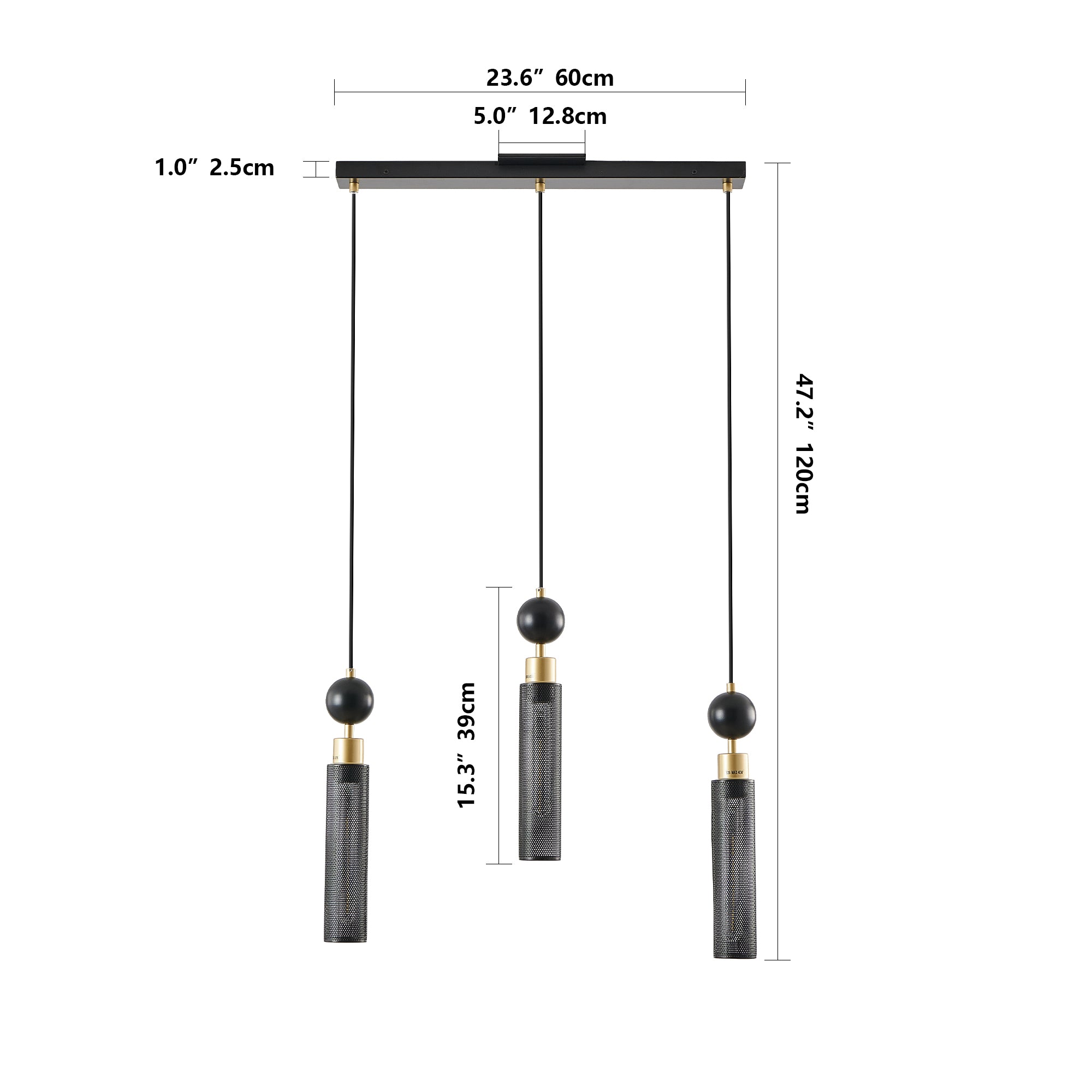 Modern 3-Light Pendant Chandelier