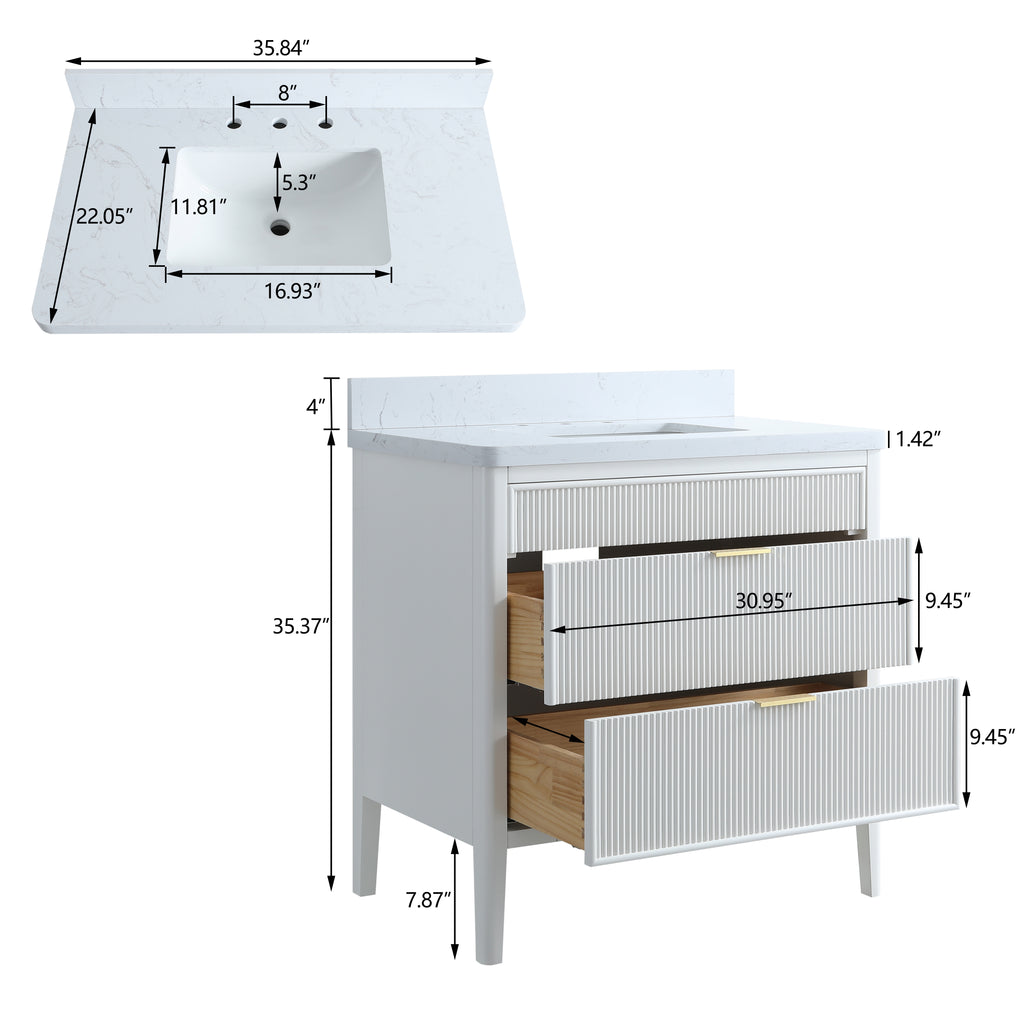 Fully Assembled 36-Inch Bathroom Vanity