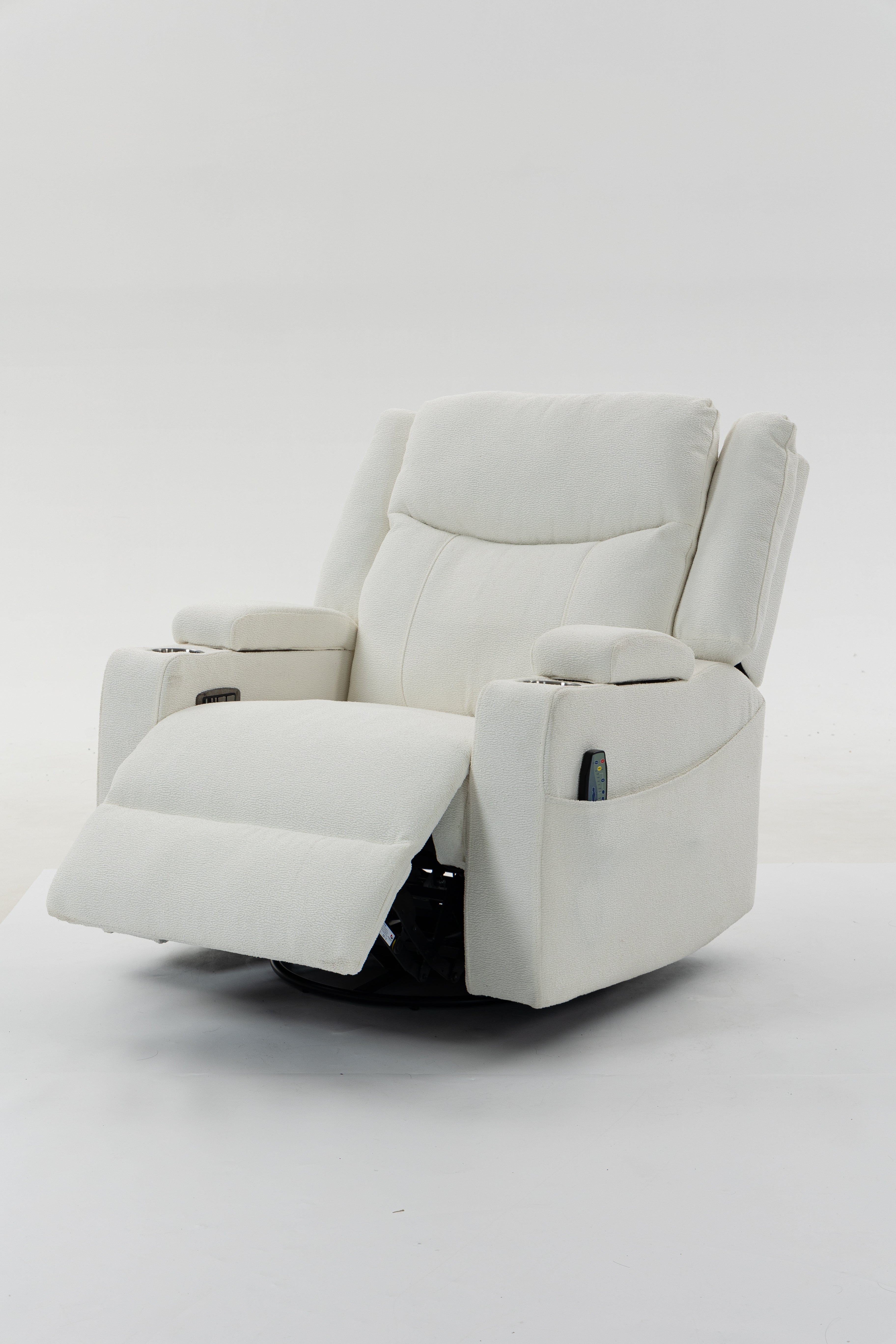 Extra Wide Power Recliner Chair 270° Swivel with Heat Massage