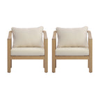 Acacia Wood Patio Furniture Club Chair Set (2)