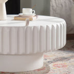 Round Fluted Storage Table with Lift-Off Lid