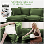 Modern Slipcovered 2-Seat Sofa Couches for Living Room
