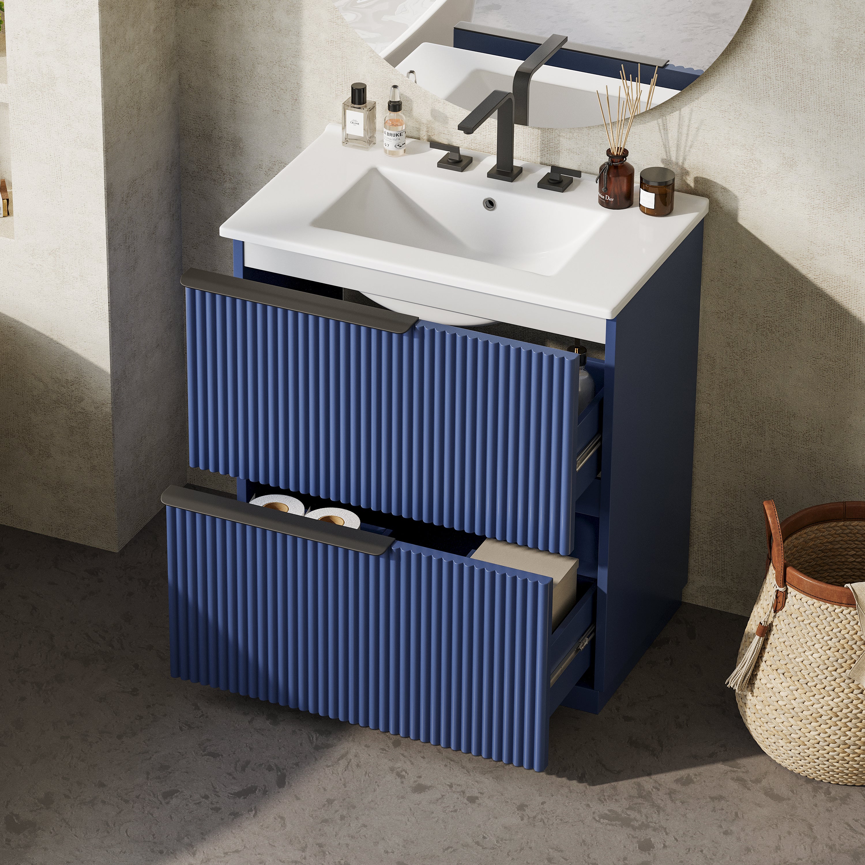 30" Bathroom Vanity with Ceramic Sink