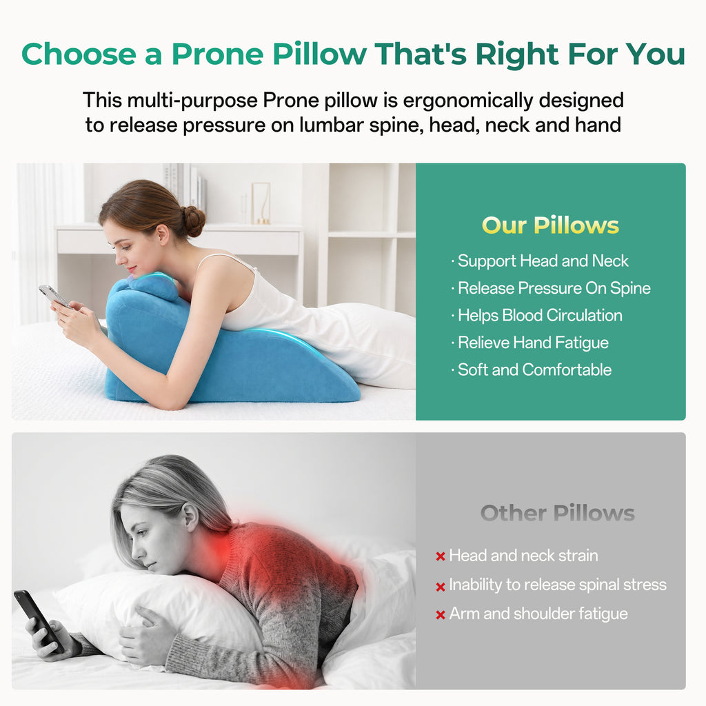 Ergonomic Spinal Posture Support & Multi-Functional Bed Pillow