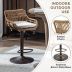 Modern Swivel Bar Stools Set of 2 Adjustable Counter Height Chairs