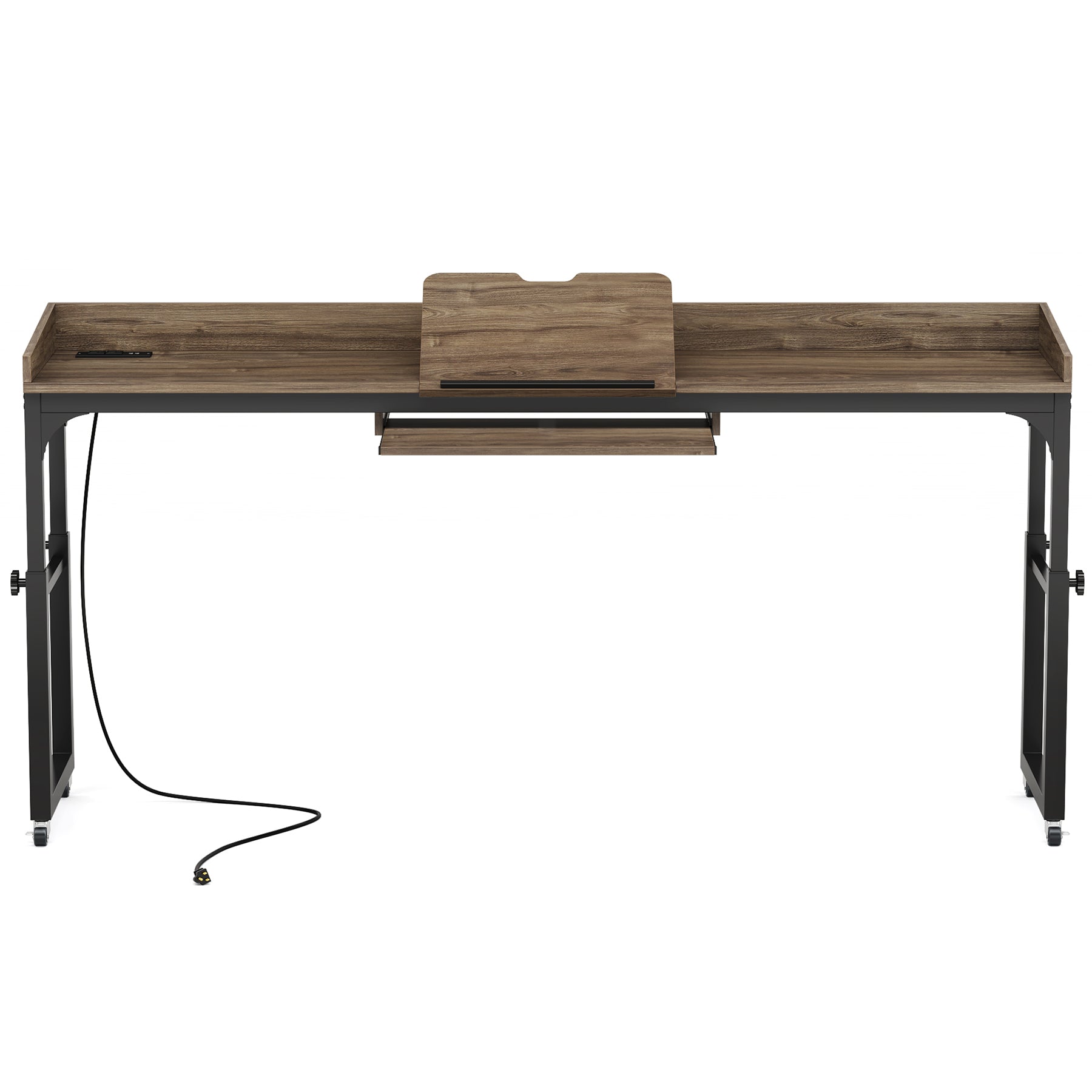 Height Adjustable Overbed Table with Wheels