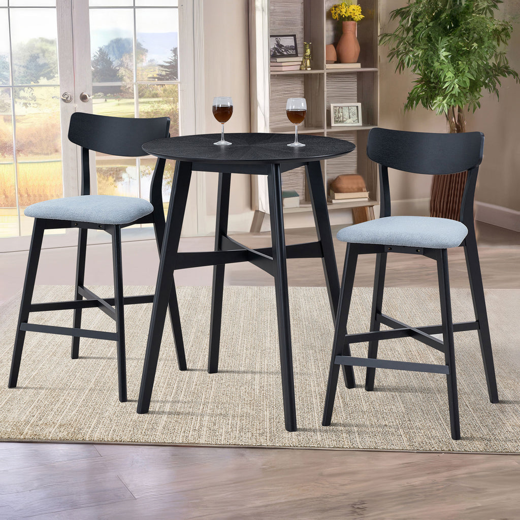 Wooden Bar Chairs Set of 2