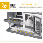 PawHut Wooden Rabbit Hutch Elevated Bunny Cage