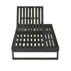 Black Acacia Wood Chaise Lounge - 4-Position Adjustable Recliner