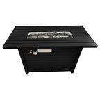 25" H x 42" W Steel Outdoor Fire Pit Table with Lid (Black)