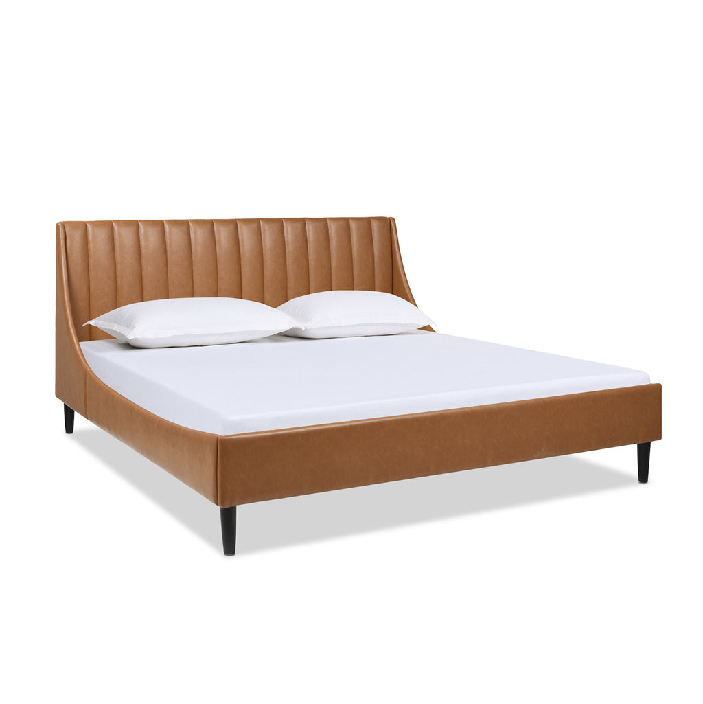 Aspen Vertical Tufted Headboard Platform Bed Set, King
