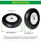 4.80/4.00-8 Flat-Free Solid Wheelbarrow Tire and Wheel