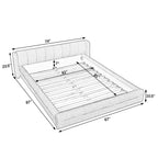 Queen Size Upholstered Bed Frame with Thick Fabric