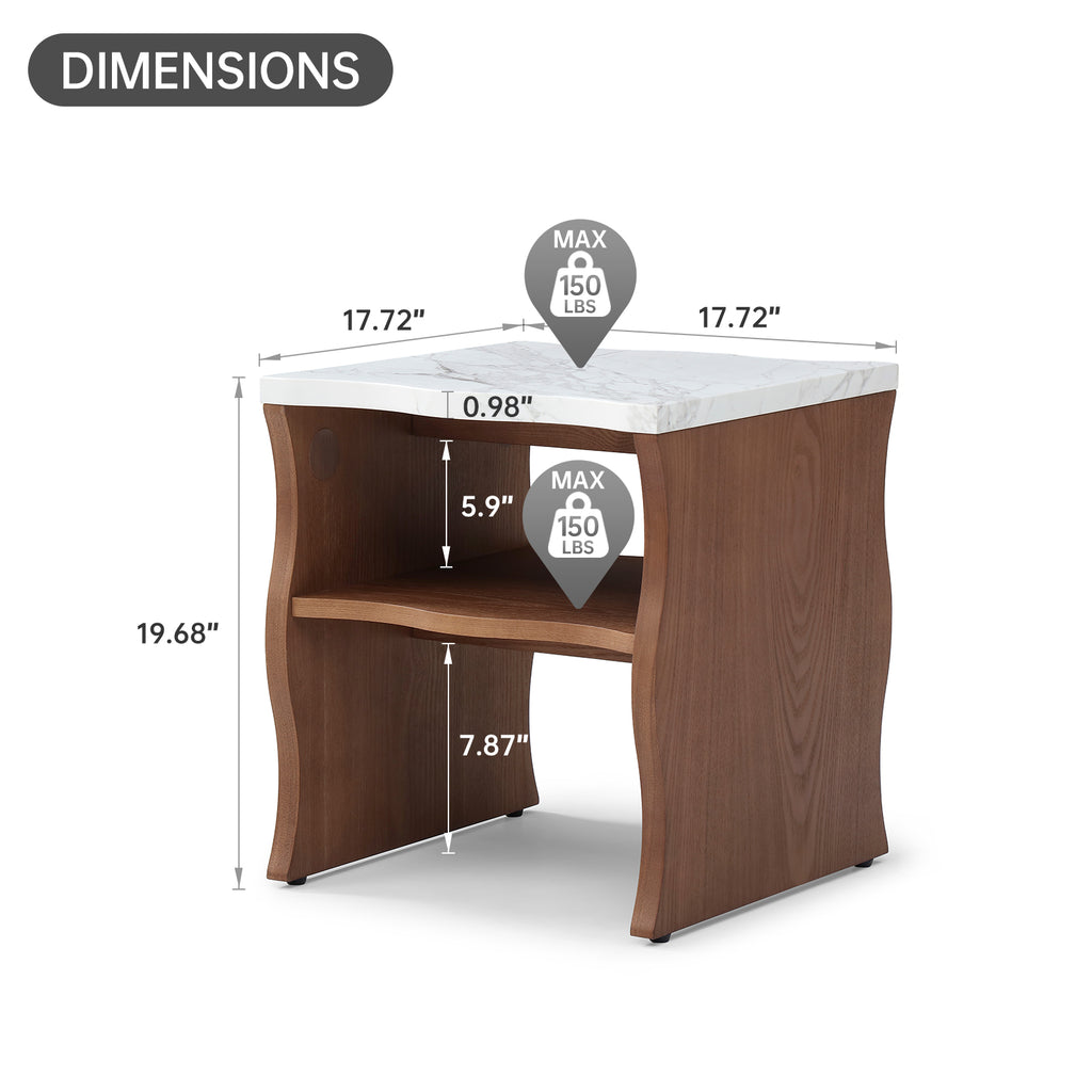 17.72" Whisper of Waves Modern End Table