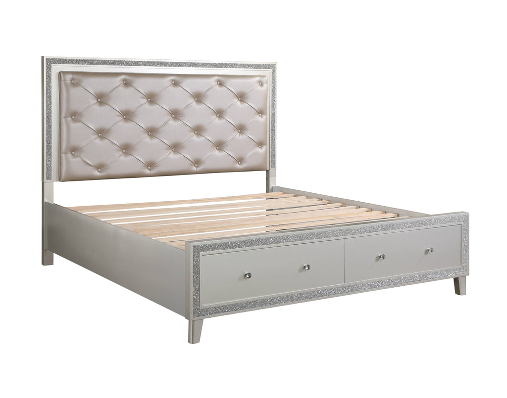 Sliverfluff Synthetic Leather & Champagne Finish CK Bed