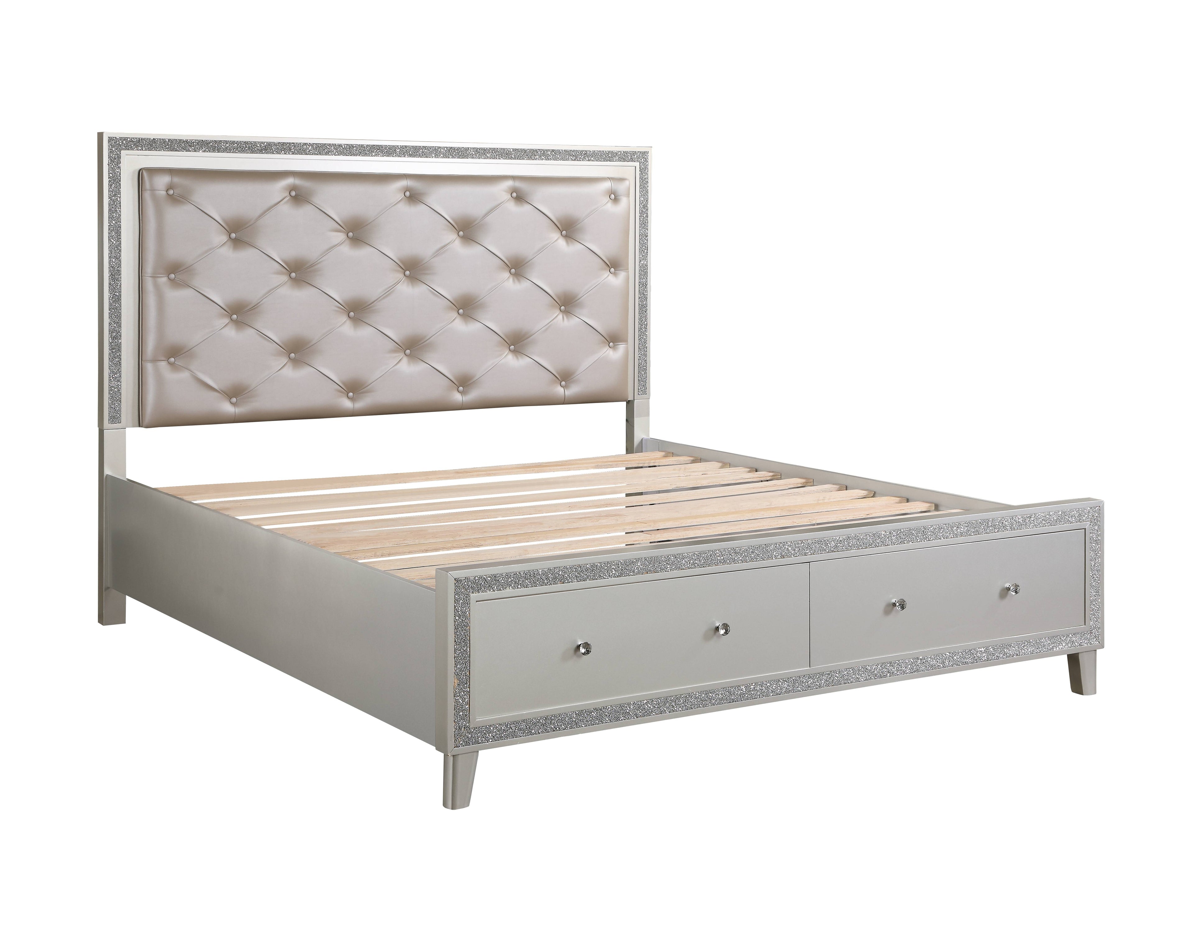 Sliverfluff Synthetic Leather & Champagne Finish CK Bed