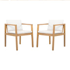 Outdoor Dining Chairs Set of 2 with Acacia Wood Frame