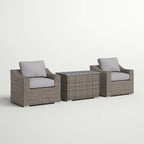 Chic Rattan Wicker 2-Person Outdoor Seating Group