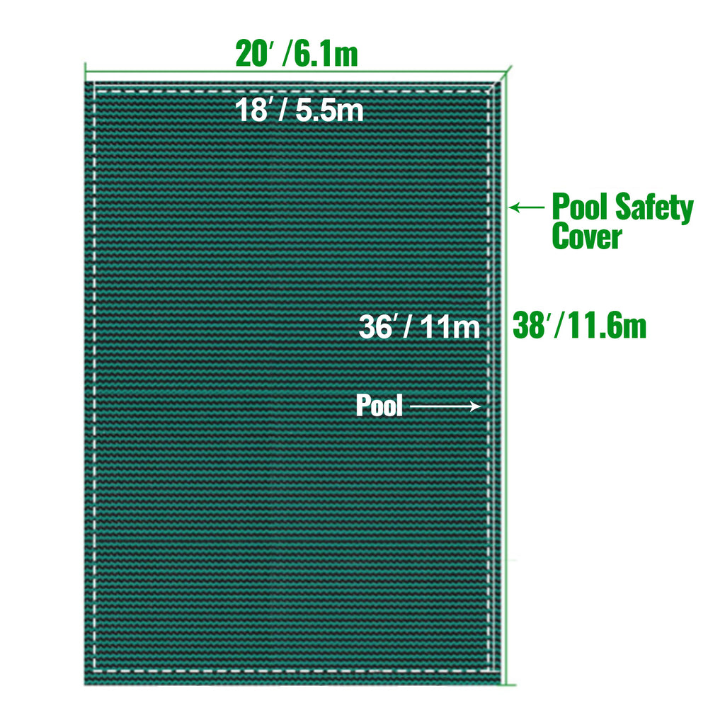 20 x 38 ft Rectangle Pool Safety Cover