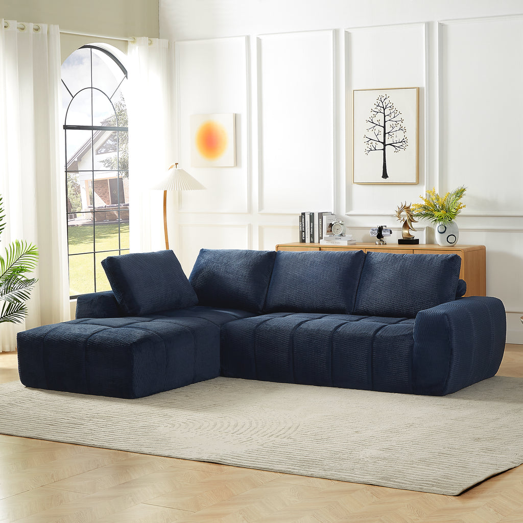 Faux Fur L-Shape Luxury Sectional Oversized Sofa