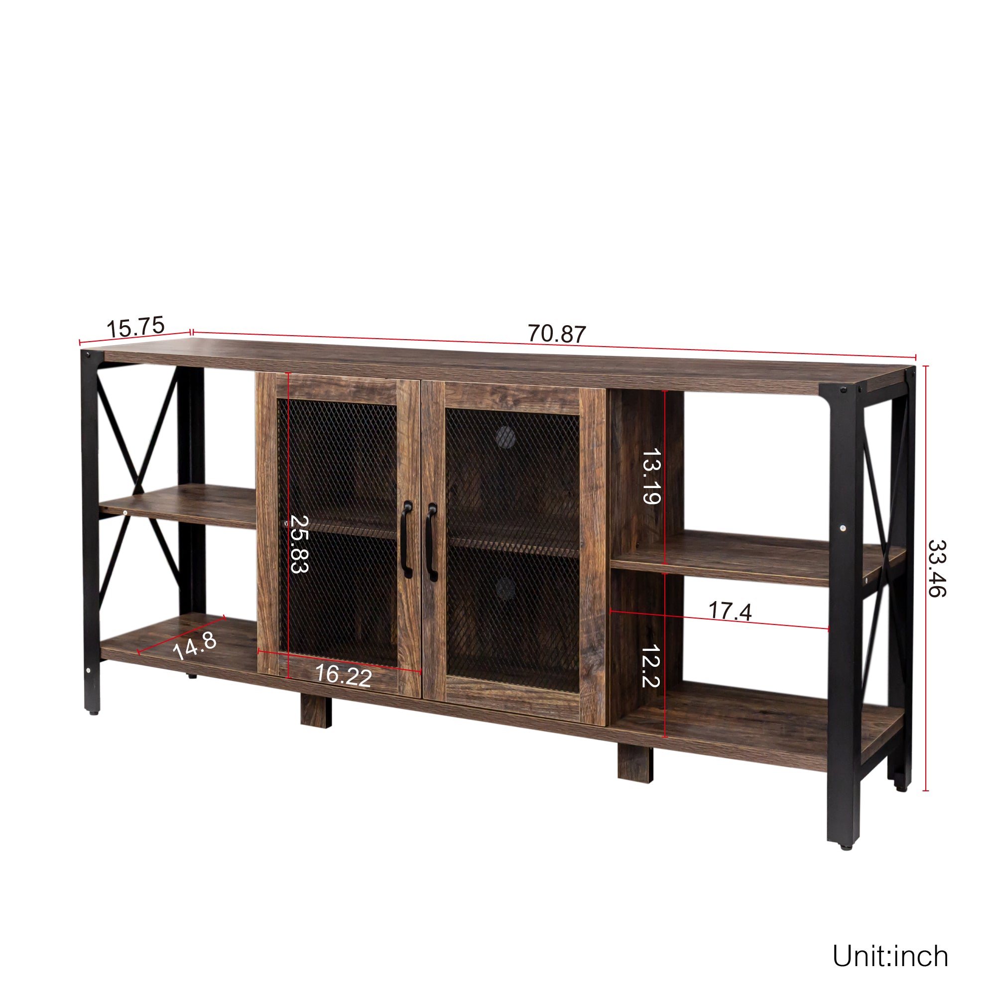 Industrial Farmhouse TV Stand for Living Room or Bedroom