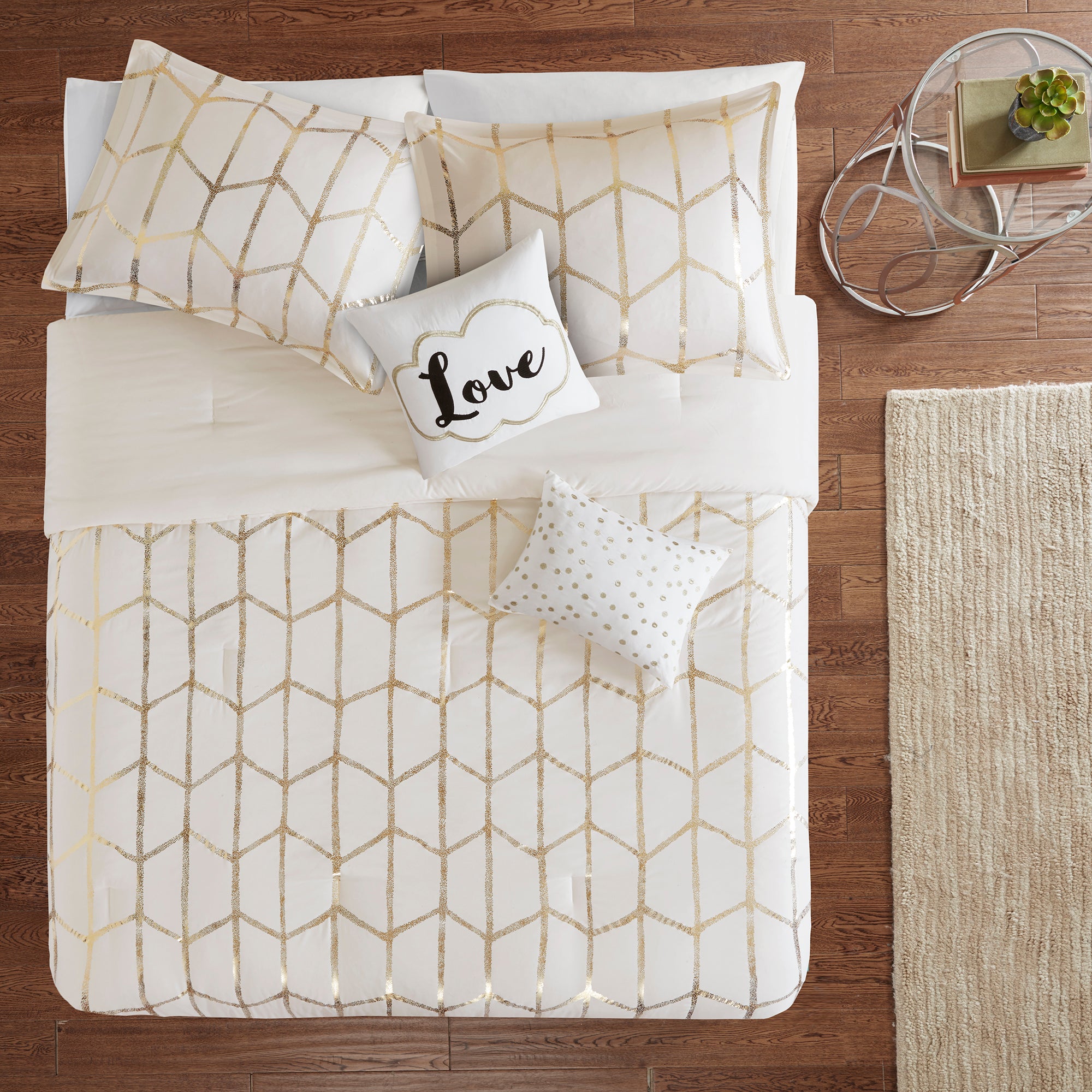 5-Piece Full/Queen 100% Polyester Brushed Printed Comforter Set