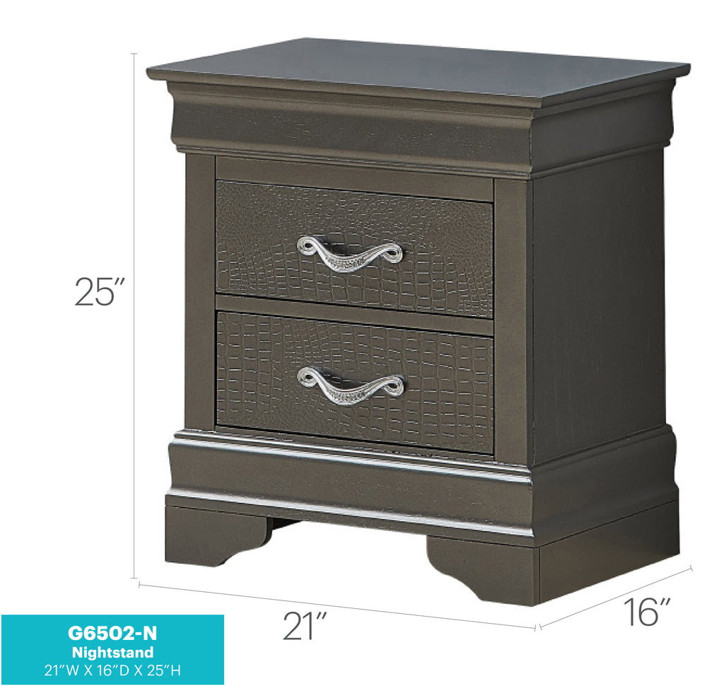 Sleek Metallic Nightstand