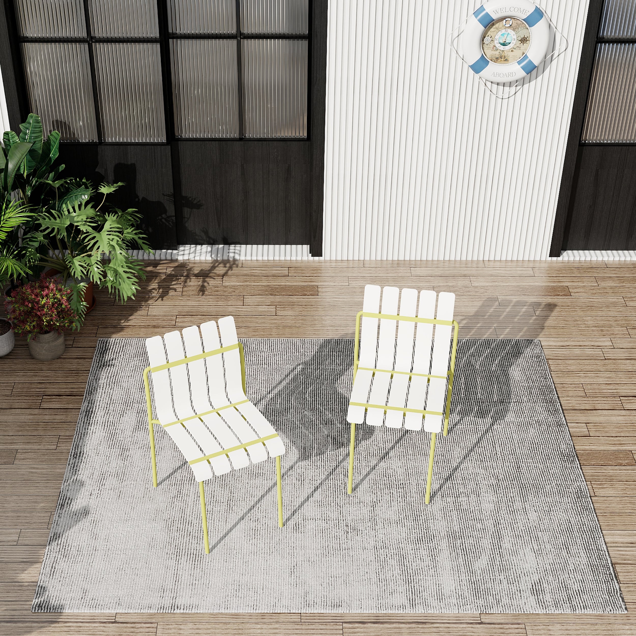 Summer 4-Pack Modern Striped Color Block Chairs