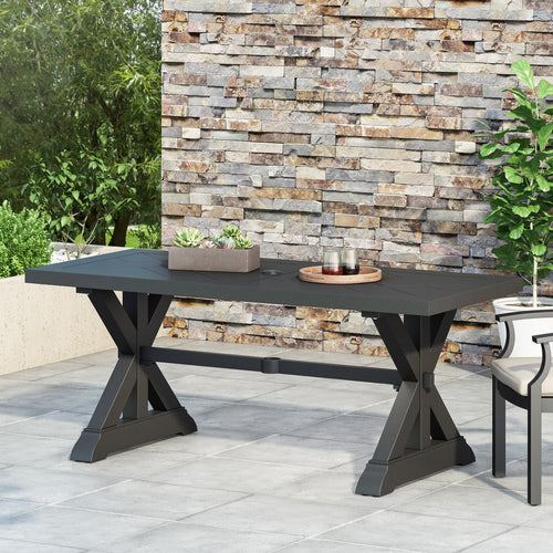 Outdoor Aluminium Dining Table, Antique Matte