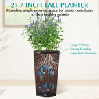 2 Pack Tall 21.7 in Planters for Outdoor Plants
