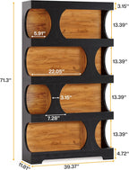 71.26" Tall 4-Tier S-Shaped Bookcase