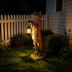 28'' Fox Garden Statue with Hanging Solar Lantern