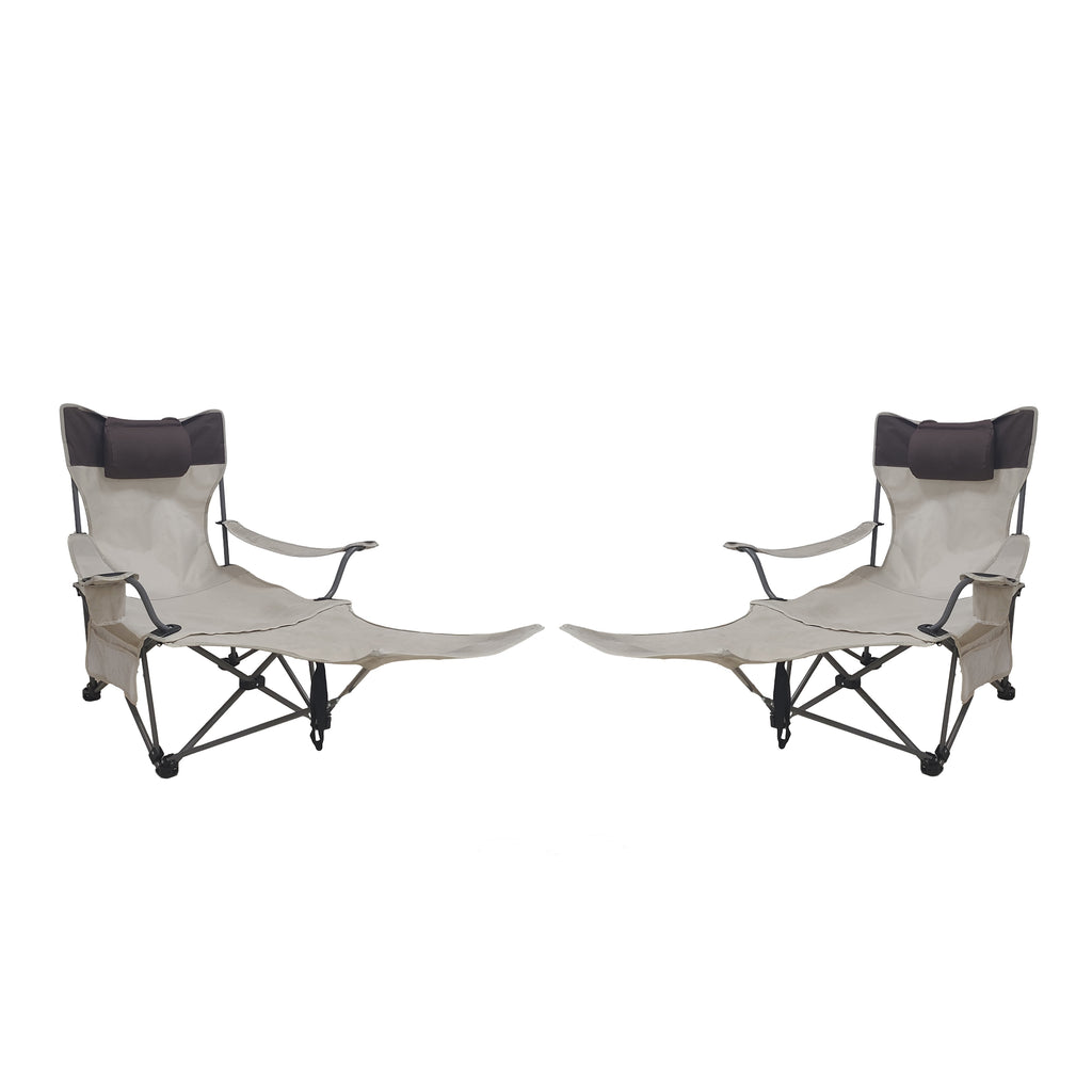 2PCS Outdoor Camping Chairs - Folding & Adjustable