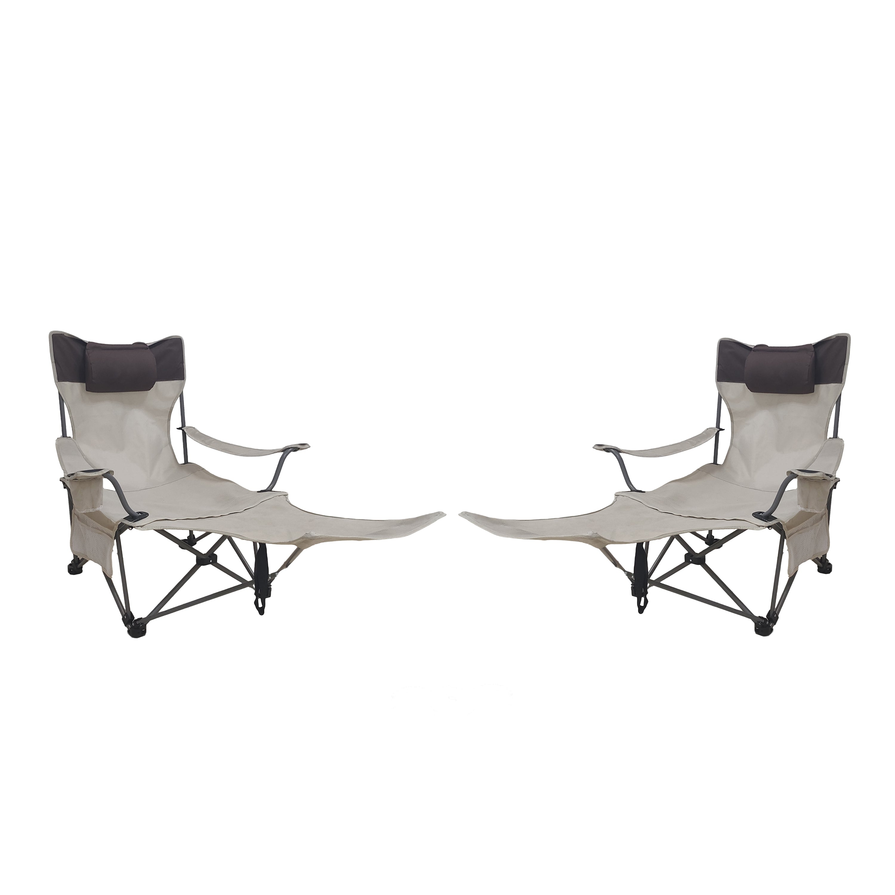 2PCS Outdoor Camping Chairs - Folding & Adjustable