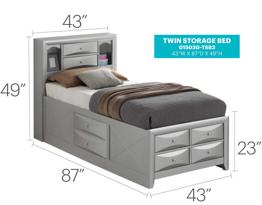 Stylish Twin Storage Bed