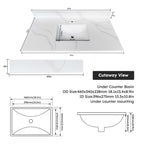 43-Inch Quartz Bathroom Vanity Top
