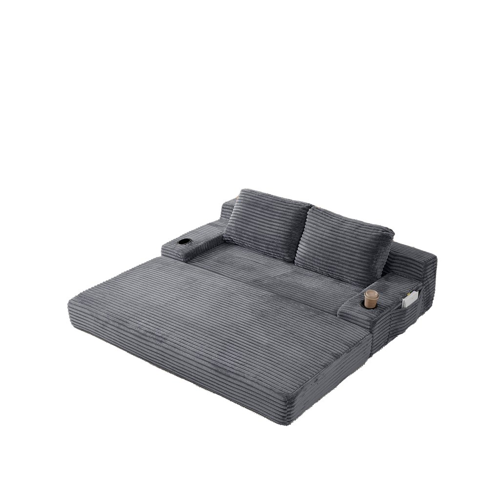 70.8-Inch Corduroy Two-in-One Sofa Bed